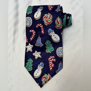Keith Daniels Silk Tie Necktie Christmas Cookies Candy Canes Holiday Fun